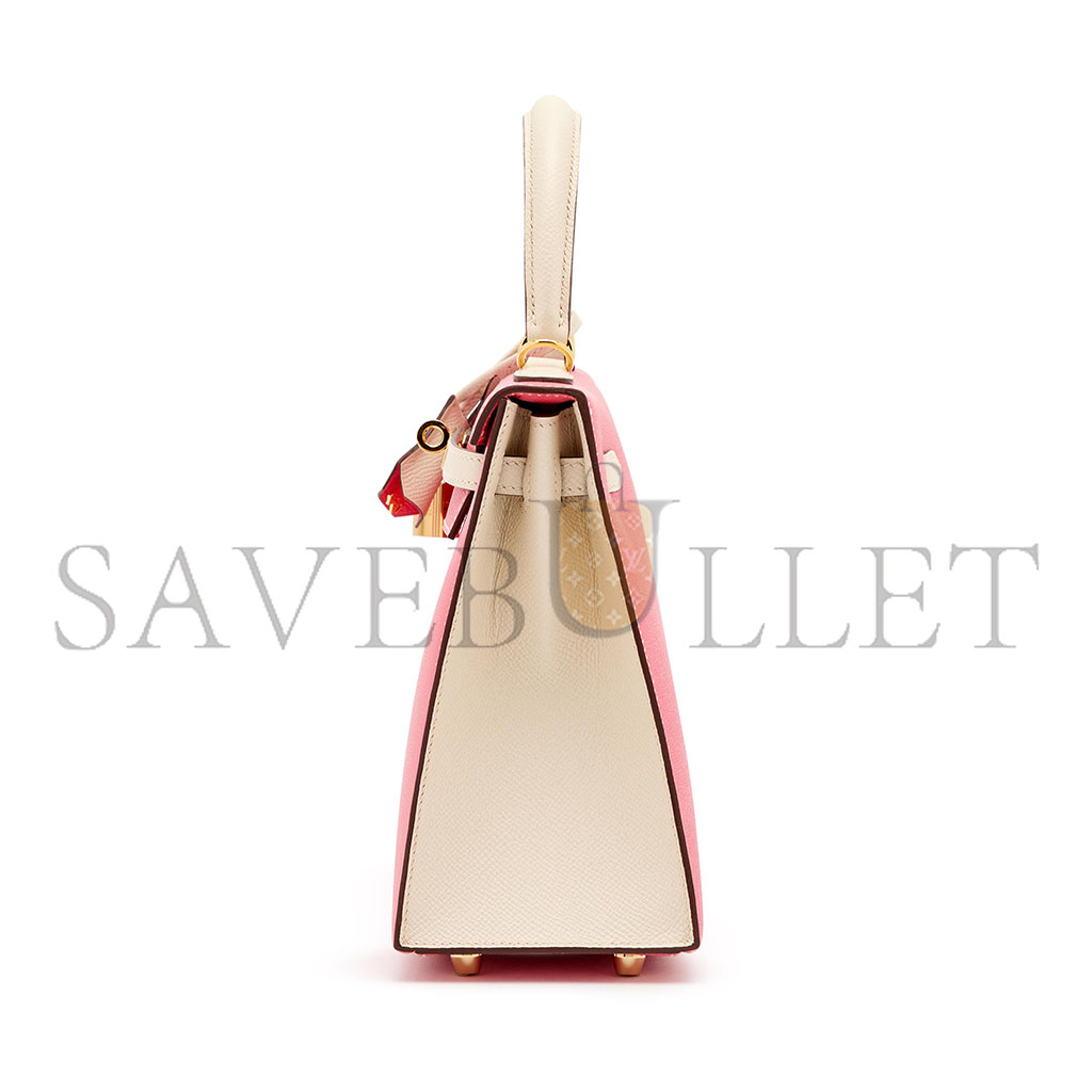 HERMÈS MASTER ROSE KELLY 25 GOLD HARDWARE (25*17*7cm)